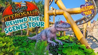 Flight of the Pterosaur Behind the Scenes Tour and On Ride POV at Paultons Park May 2024 4K [upl. by Iney]