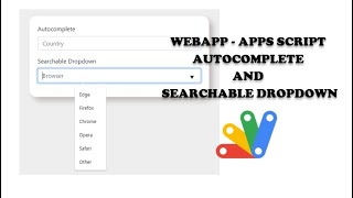 Google Apps Script  Web App Create Autocomplete and Searchable Dropdown Part 1 [upl. by Fran]