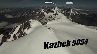 Mount Kazbek 5054 4k drone shooting above the summit [upl. by Ised396]