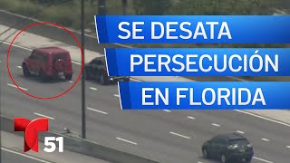 Se desata persecución a alta velocidad en Florida [upl. by Ellednek]