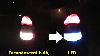 Taillight Bulb comparison LED vs Incandescent Xsara Picasso [upl. by Fidelio]