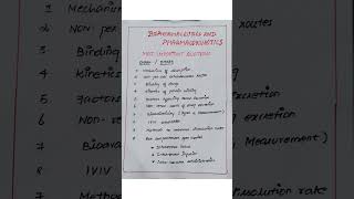 Biopharmaceutics and pharmacokinetics  lMPORTANT QUESTIONS  biopharmaceutics pharmacy [upl. by Efthim]