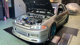 MC BUILT  Honda EG Civic  B20 Turbo  Dyno tune  JASON WATERS TUNING [upl. by Assira671]