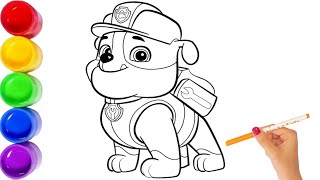 Rubble Drawing 🐶 How to draw Rubble From Paw Patrol [upl. by Stretch382]