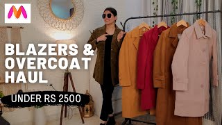 Affordable Myntra Winter Wear Haul  Stylish Overcoats Under Rs only 2500  Branded Overcoats [upl. by Boehmer]