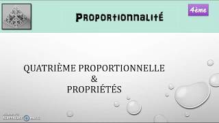 4ème Proportionnalité1Quatrième proportionnelle [upl. by Magel]