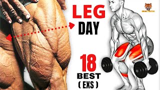 18 BEST LEGS WORKOUT AT GYM WITH DUMBELLS BARBELL MACHINES [upl. by Pantia]