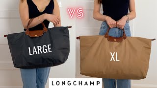 Longchamp Le Pliage LOriginal Travel Bag Extra Large XL VS Large L Comparison [upl. by Ondrej]