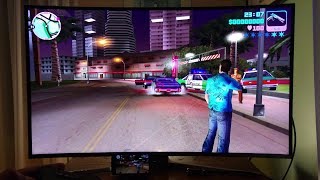 GTA Vice City LG G5 HDMI 4K gamepad bluetooth 43quot 2160p Ultra HD TV Android smartphone with SlimPort [upl. by Nevi931]