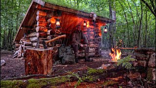 Solo Camping in a Thunderstorm  Woodland Shelter [upl. by Gaidano197]