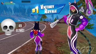 No Claws for Alarm 😾  Fortnite ZB Solo Squads Gameplay  49 Eliminations [upl. by Anahsirk226]