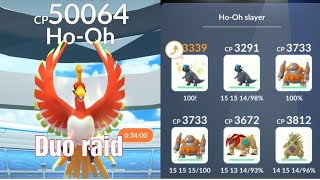 Pokémon go  Duo legendary HoOh raid  2 players  Extrasensory Solar beam [upl. by Branch]