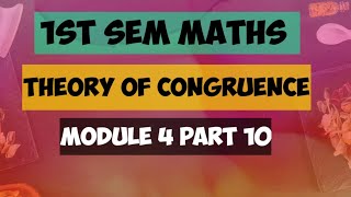 1stcsem Bsc Mathematics Theory of Congruences module 4 Fermats Little Theorem [upl. by Eziechiele]