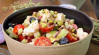 SALADE GRECQUE SPECIAL ETE  FETA TOMATES CONCOMBRE [upl. by Asehr]