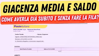 GIACENZA MEDIA POSTE 2024  come ottenerla subito senza file [upl. by Suolekcin587]