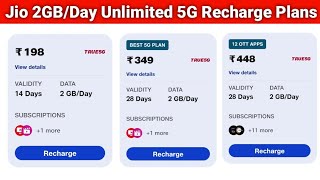 Jio 2GBDay Unlimited 5G Recharge Plans [upl. by Eenehs665]