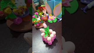 DIY clay flower vase ।। Clay art ।। diy craft shorts art creative [upl. by Ytnom]