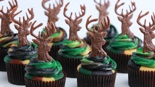 CAMOUFLAGE DEER HUNTER CUPCAKES  NERDY NUMMIES [upl. by Barcus]