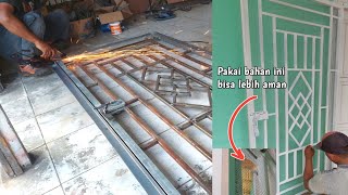 cara cepat membuat teralis pintu [upl. by Hamann]