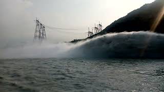 largest dam Spillways Operation today 2024  Massive dam Spillways Gates opening [upl. by Aicilihp]