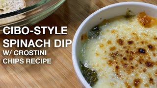 Super Easy CiboStyle Spinach dip w Crostini Chips [upl. by Aivatnuahs50]