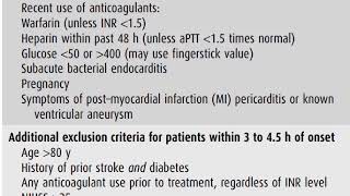 Criteria for Treatment With Intravenous Recombinant Tissue Plasminogen Activator IV RtPA [upl. by Cari]