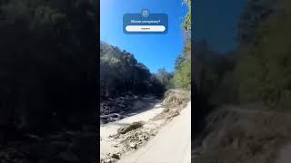 Chimney Rock batcave North Carolina flooding landslides hurricane Helene helene blackrock [upl. by Yllrebmik]