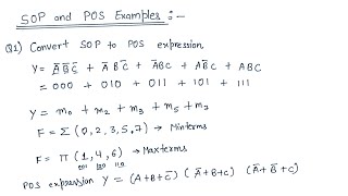 SOP and POS  Minterm and Maxterm  solved examples in Hindi [upl. by Oiludbo]