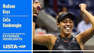 Madison Keys vs CoCo Vandeweghe Extended Highlights  2017 US Open Semifinal [upl. by Electra]