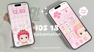 iOS 18 Aesthetic Customization Home Screen  Sonny Angel widget amp app icon  Moft Accesories [upl. by Jany]