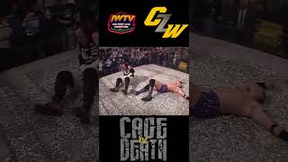 Spear into Thousands of Thumbtacks CageofDeath CZW wrestling Hardcore prowrestling [upl. by Lemmueu]