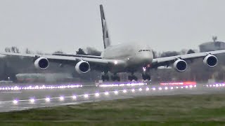 A380 Lands Sideways In Extreme Crosswind [upl. by Yrahk966]