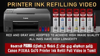 Canon PIXMA G670 ink Refilling in easy idea [upl. by Ecyle484]