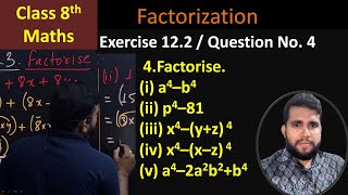 Factorisation Exercise 122 Question No 4 l Class 8th maths [upl. by Aneral]