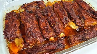 easy oven roasted ribs no sauce needed full recipe [upl. by Addiel]