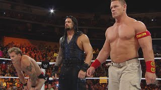 John Cena amp Roman Reigns demolish Kane with The Authority looking on Raw Sept 1 2014 [upl. by Germano944]