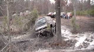 12142008 Craigs 454 powered K5 Blazer bouncing the back end in the air trying the truck trap [upl. by Enirahtak414]