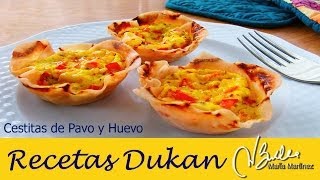 Desayuno Dukan fase Ataque Cestitas de Pavo y Huevo  Dukan Diet PP Breakfast [upl. by Aniham770]