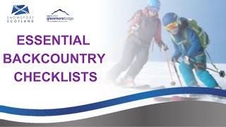 Backcountry essentials checklists [upl. by Dennie777]