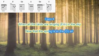 Seasons in the Sun by Terry Jacks play along with scrolling guitar chords and lyrics [upl. by Nissie253]