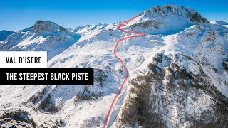 The Steepest Piste in Val dIsere Face de Bellevarde Stade Olympique [upl. by Eecyak216]