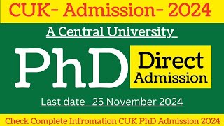 New Update II PhD Admission Notification 2024 II universitynewsindia [upl. by Lachman]