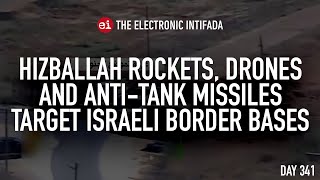 Hizballah rockets drones and antitank missiles target Israeli border bases with Jon Elmer [upl. by Sorvats]