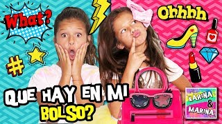 🛍 ¡¡TAG QUE HAY EN MI BOLSO 😱 Os enseñamos QUE LLEVAMOS EN NUESTROS BOLSOS 👭 Karina VS Marina [upl. by Marne]