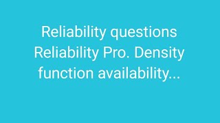 Reliability  Probability density function availability [upl. by Ylerebmik]