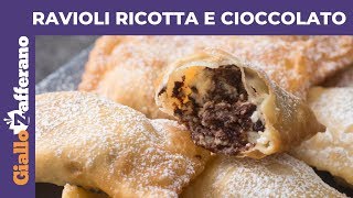 RAVIOLI ALLA RICOTTA E GOCCE DI CIOCCOLATO Ricetta per Carnevale [upl. by Andreas202]