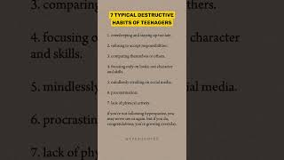 7 Typical destructive habits of teenagers [upl. by Dijam]