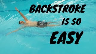 Backstroke technique for beginners Easy to follow steps [upl. by Tonie]