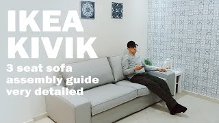 IKEA kivik 3 seat sofa assembly instructions very detailed [upl. by Lamok940]