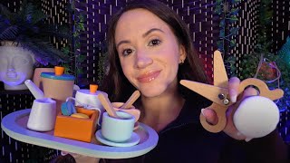 ASMR  Complete Wooden Makeover haircut makeup manicure layered sounds [upl. by Yneffit152]